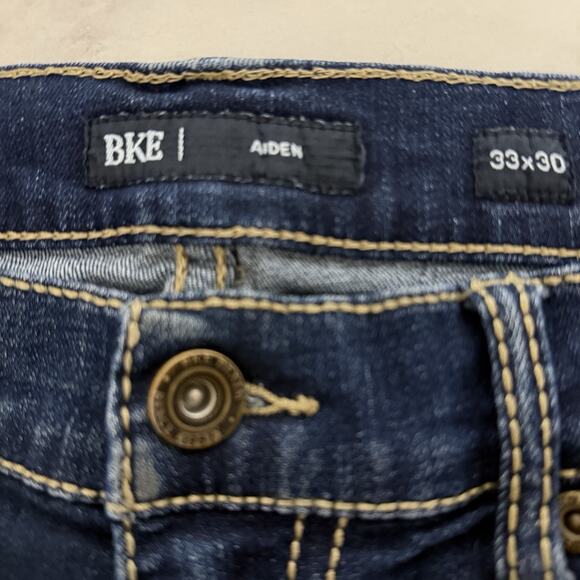 BKE AIDEN Bootcut Jeans Men’s 33x30 Medium Blue Stretch Denim Mid-Rise Buckle - Picture 7 of 10